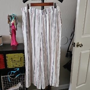 AB Studio Black and White Striped Pants